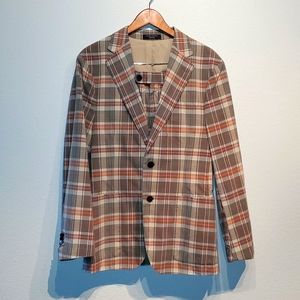 Orange Tan Check Suit + Shorts Banana Republic